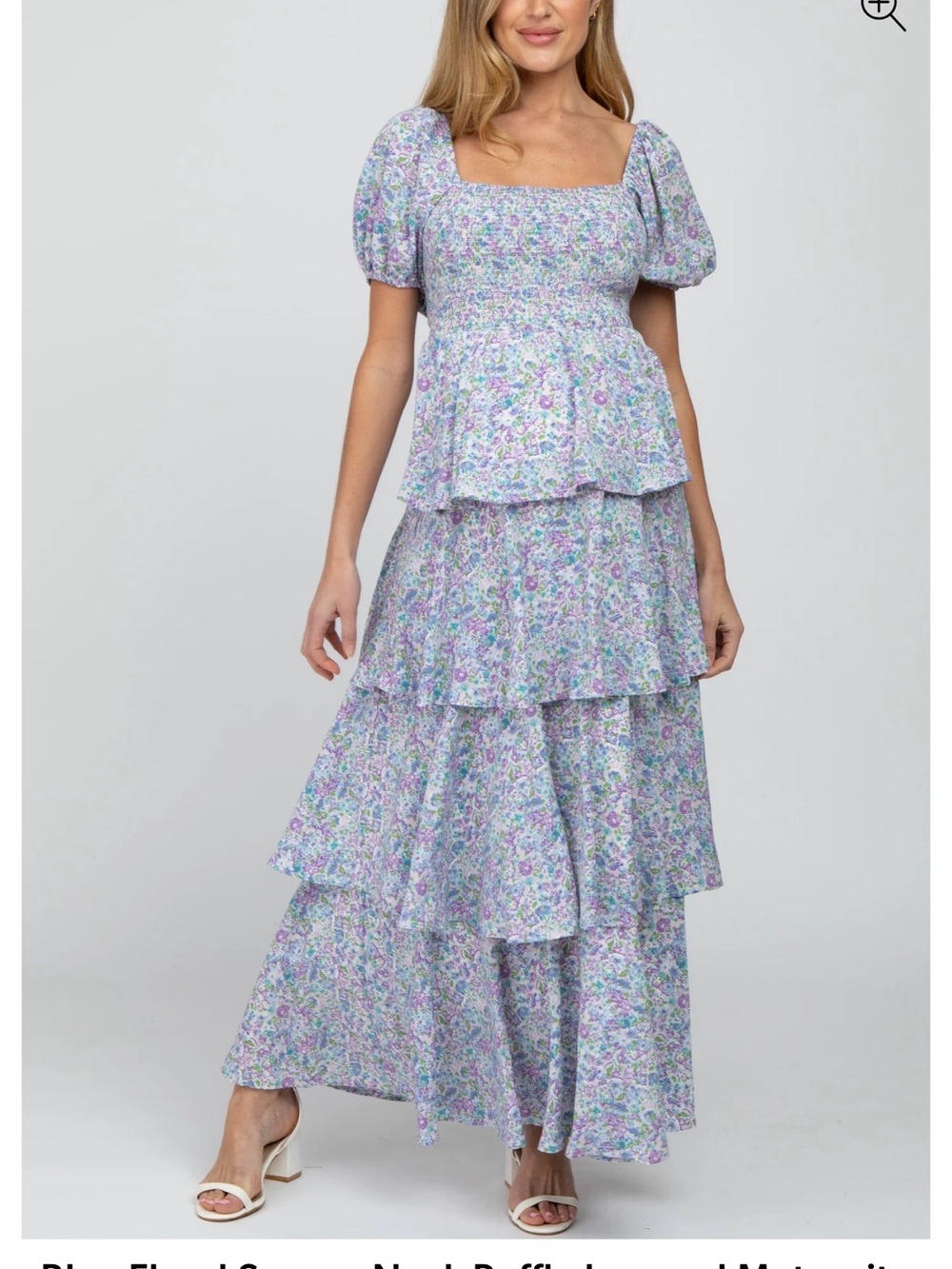 Pinkblush Lavender Floral Tiered Maxi Dress